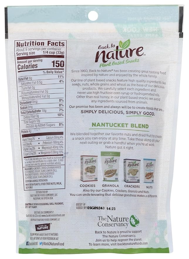 Back to Nature Nantucket Blend Nut Mix 10 Ounce