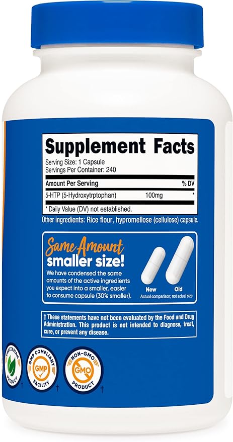 Nutricost 5-HTP 100mg, 240 Vegetarian Capsules (5-Hydroxytryptophan) (2 Bottles)