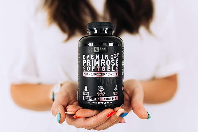 Evening Primrose Oil Capsules (150 Liquid Softgels 1300mg) Premium 10% GLA