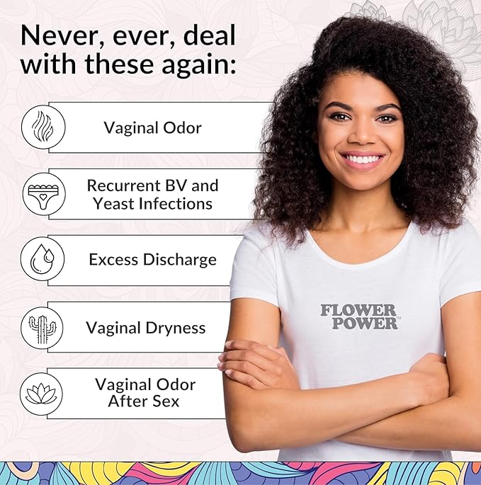 Flower Power Vegan Boric Acid Suppositories 30 Capsules 600mg for