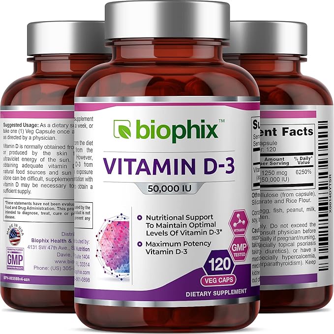 biophix Vitamin D-3 50000 IU 120 Vcaps K2