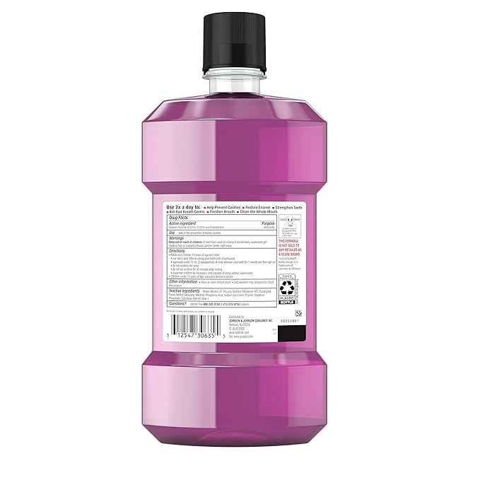 Listerine Total Care Anticavity Fluoride Mouthwash, 99.9% of 1L (Pack 2)