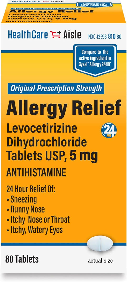 HealthCareAisle Allergy Relief 5 mg 80 Tablets 24-Hour Allergy 80 Count 1)