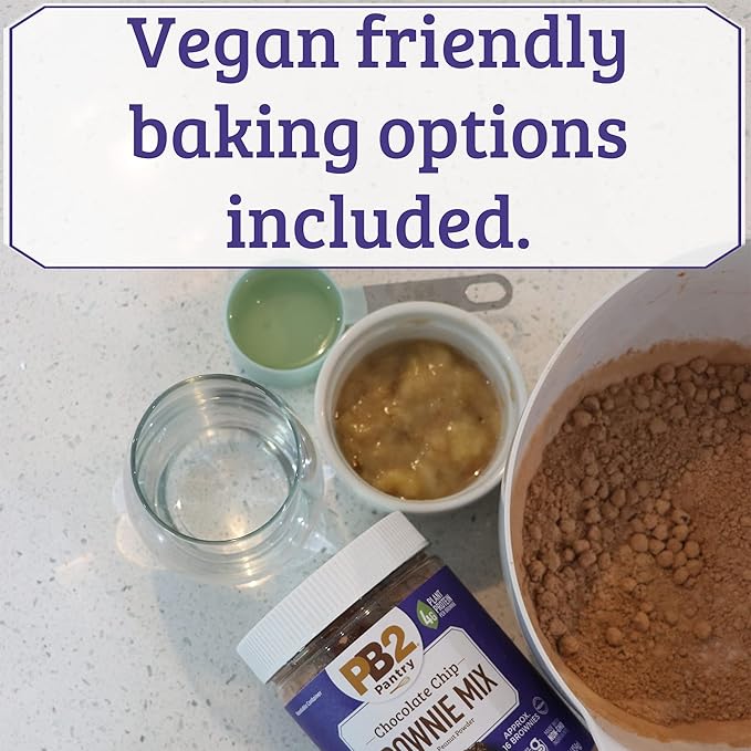 PB2 Pantry Chocolate Chip Cookie and Brownie Mix, Gluten Free, Non-GMO, 4g Protein Per Cookie, Vegan (2 Jars - 16 Oz Each)