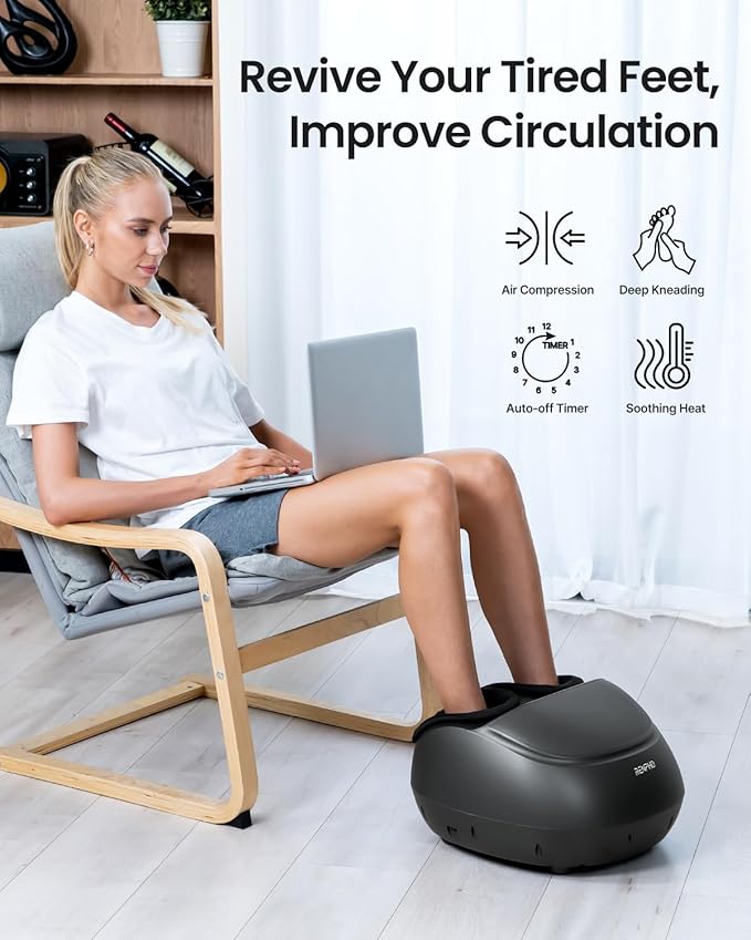 RENPHO Foot Massager Machine with Heat, 13, Black