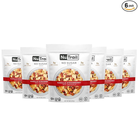 NuTrail Nut Granola Cereal, Vanilla Strawberry, 8 oz. 6 Count