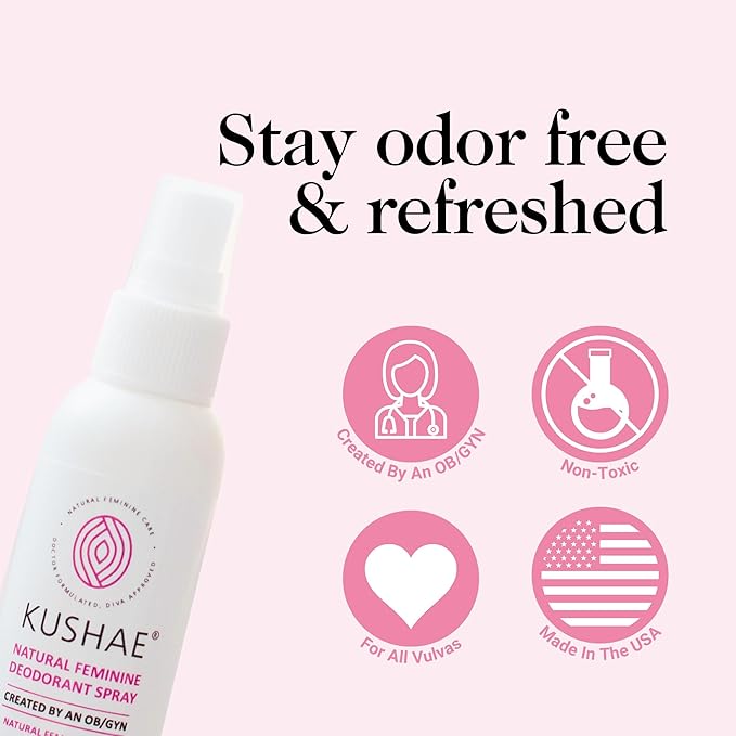 Kushae Natural Feminine Deodorant Spray 4 oz
