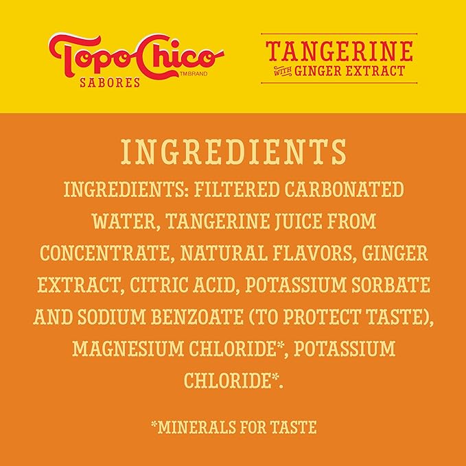 Topo Chico Sabores Tangerine with Ginger Extract 12oz 8pk