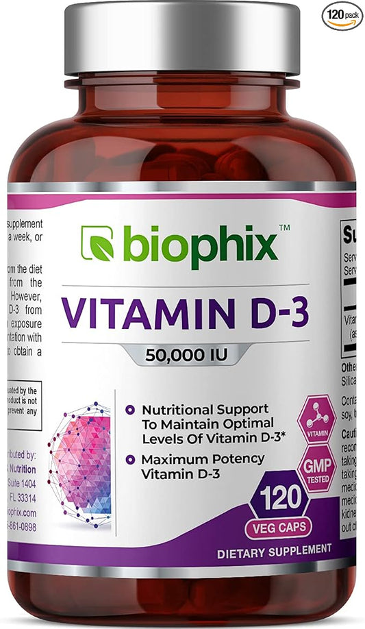 biophix Vitamin D-3 50000 IU 120 Vcaps K2