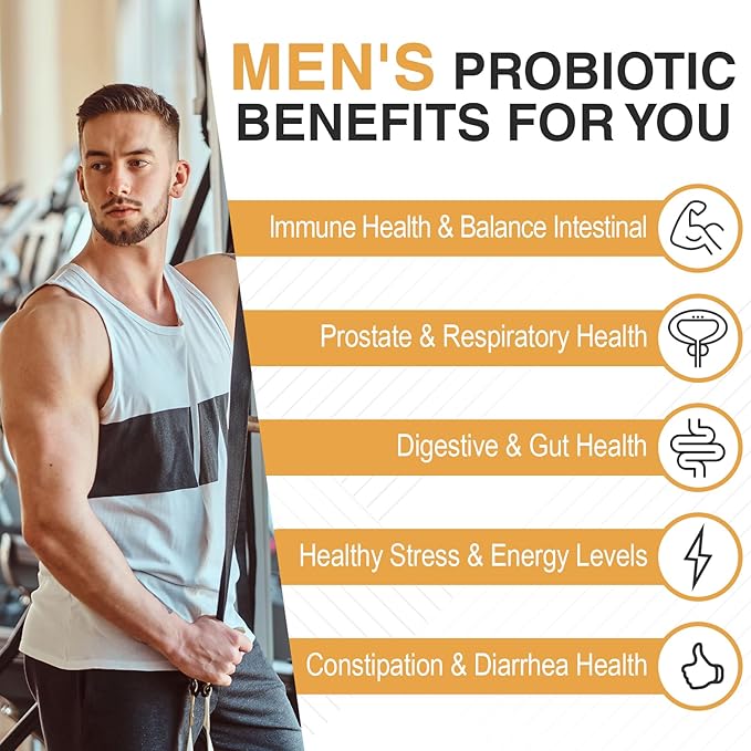 Probiotics for Men, Men Care Supplement, 500 Billion 12 Strains, 30-Days Supply