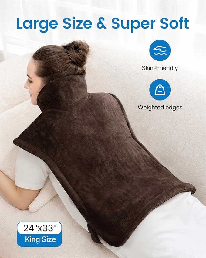 RENPHO Heating Pad for Back Pain 24"x33", Brown