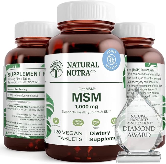 Natural Nutra OptiMSM, MSM Supplement 1000 mg, (120) Vegan
