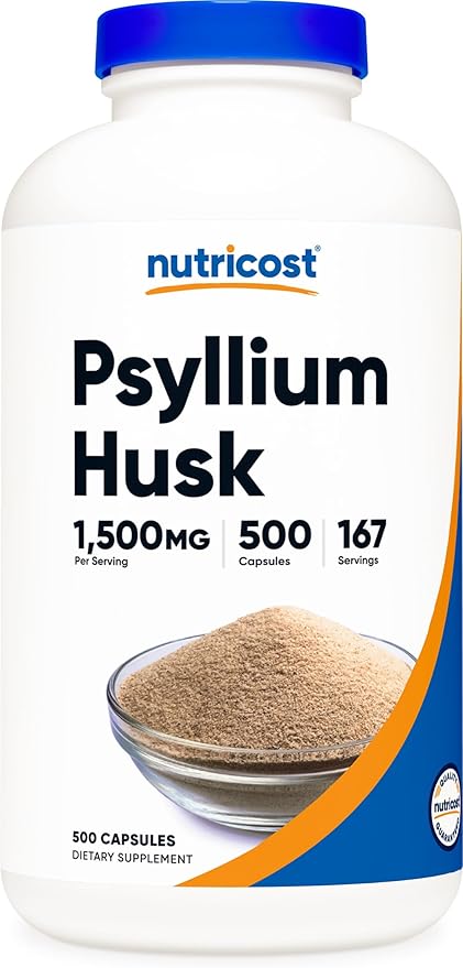 Nutricost Psyllium Husk 1500mg Per Serving, 500 Capsules