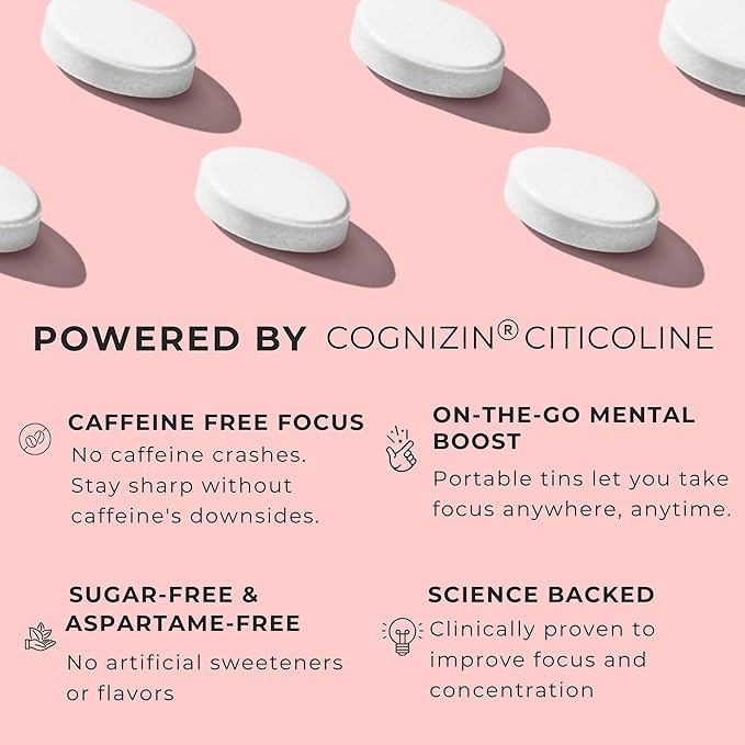NOOZ Focus Mints Refill Bag - Caffeine-Free Brain Booster for Mental Clarity-Tangerine & Lemon Flavor | Sugar-Free, Travel-Friendly Supplement with Vitamin C, B6, B12 - Non-GMO, Clean Label, 150 Mints