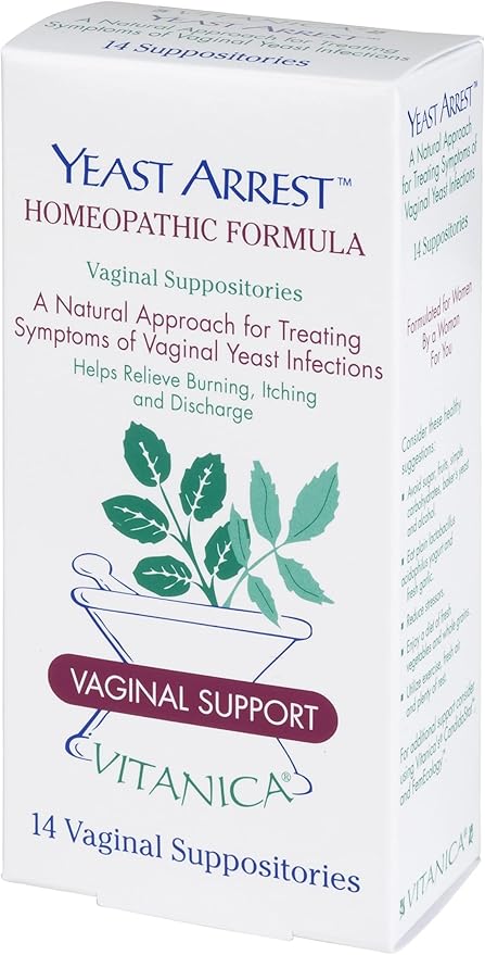 Vitanica Yeast Arrest, Homeopathic Vaginal Suppositories, 14ct)