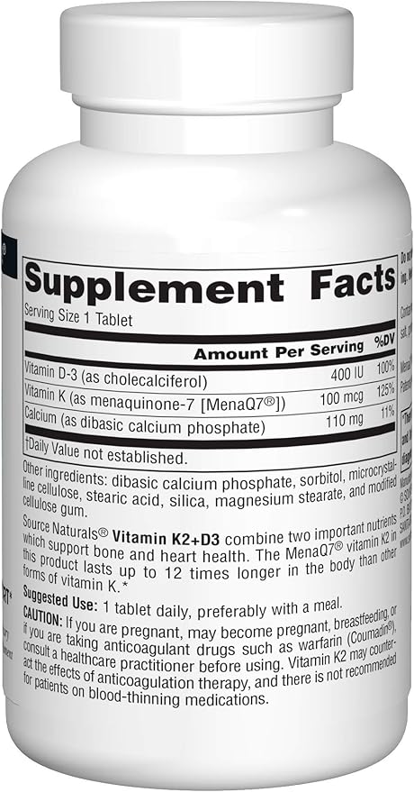 Source Naturals Vitamin K2 100mcg, 60 2)