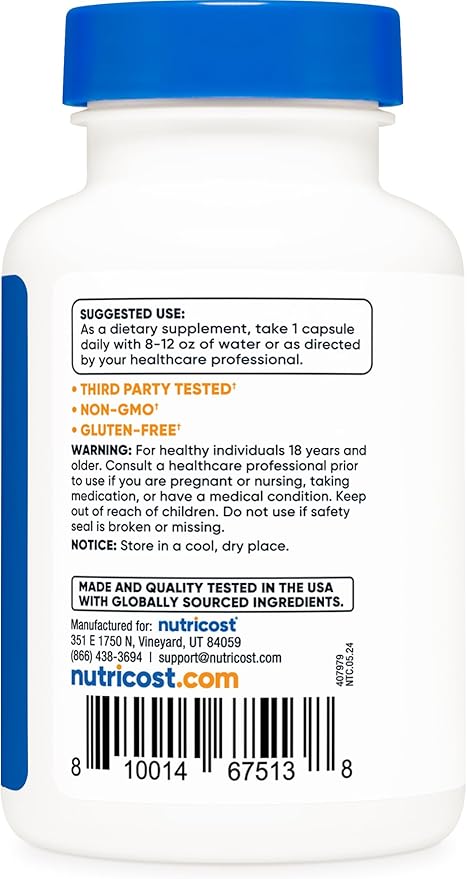 Nutricost 5-HTP 200mg, 60 Vegetarian Capsules (5-Hydroxytryptophan)