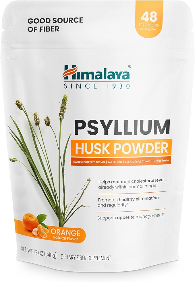 Himalaya Orange Psyllium Husk Powder, Daily Easy-to-Mix,12 oz (340 g)