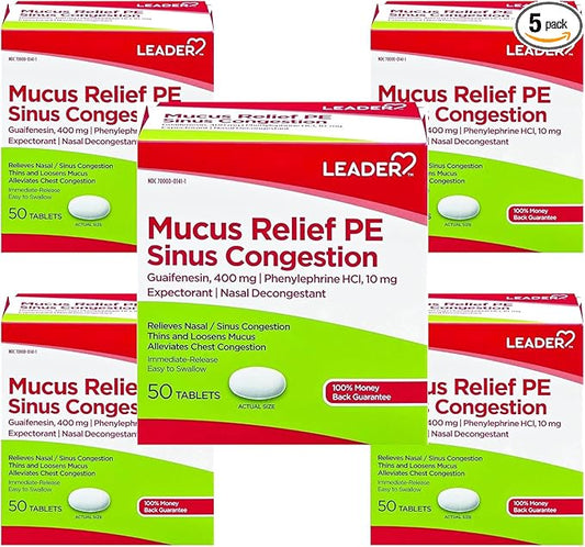 Leader Mucus Relief PE Sinus Congestion, 50 Tablets 5)