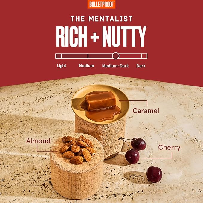 Bulletproof The Mentalist Medium-Dark Roast Whole Bean Coffee, 12 Ounces (Pack of 3), 100% Arabica Coffee Sourced from Central and South America
