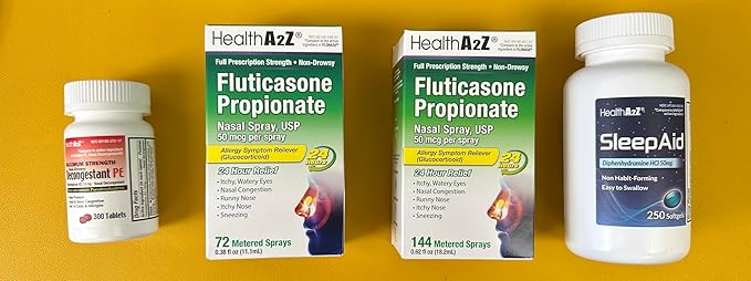 HealthA2Z® Fluticasone Propionate Nasal Spray 50 mcg 24 Hour 144 Sprays 0.62 fl (18.2mL) |