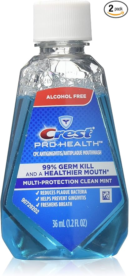 Crest Pro-Health Mouthwash, Alcohol Free, Multi-Protection 1.2 oz 2)