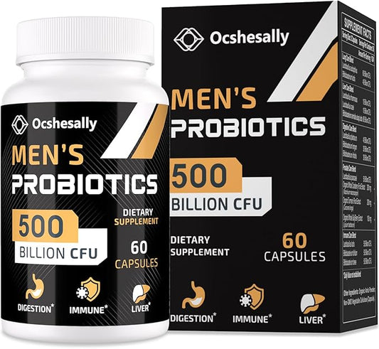 Probiotics for Men, Men Care Supplement, 500 Billion 12 Strains, 30-Days Supply