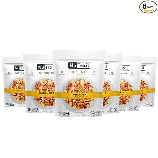 NuTrail Nut Granola Cereal, Honey Nut, 8 oz. 6 Count