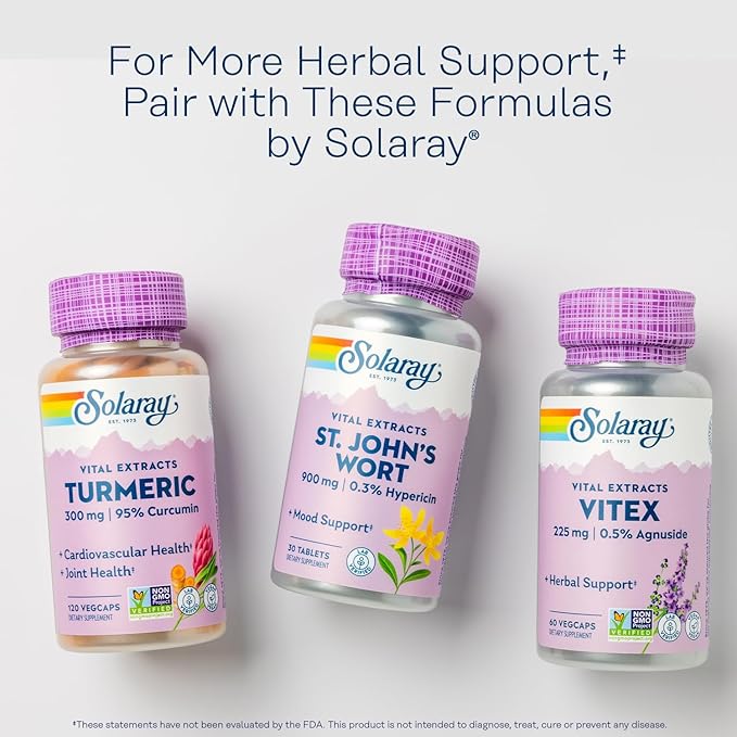 SOLARAY St John's Wort 900 mg, 0.3% Hypericin 60-Day Money 30 Servings 30 Tablets