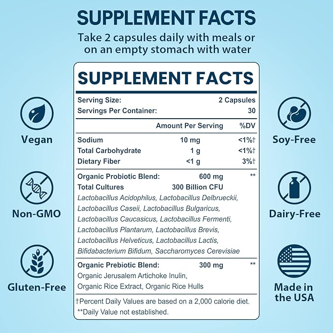 Probiotics for Women and Men, 300 12 Strains 120 Capsules
