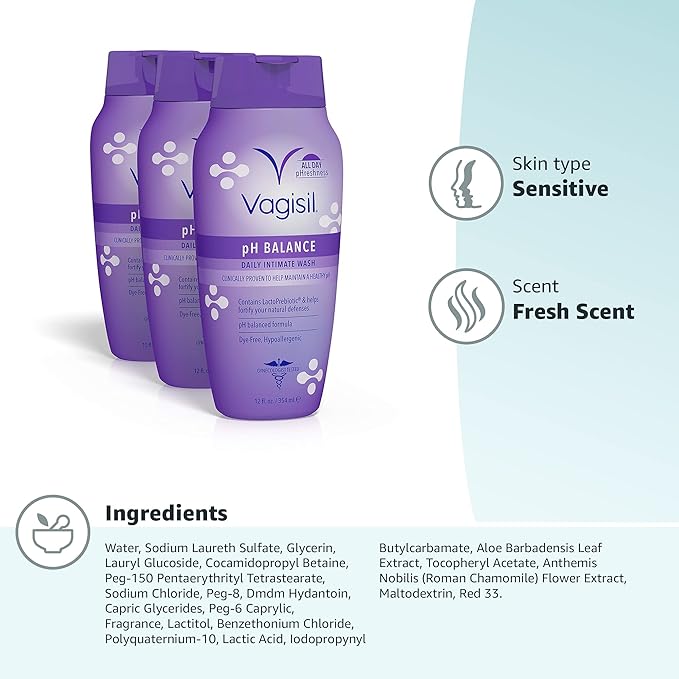 Vagisil Feminine Wash for Intimate Area 12 oz, 3)