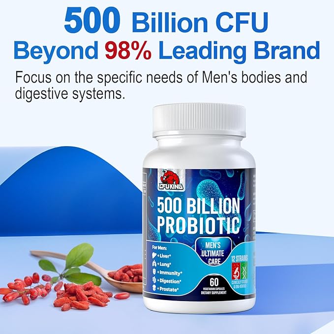Probiotics for Men, 500 Billion CFU 12 Strains 180 Capsule