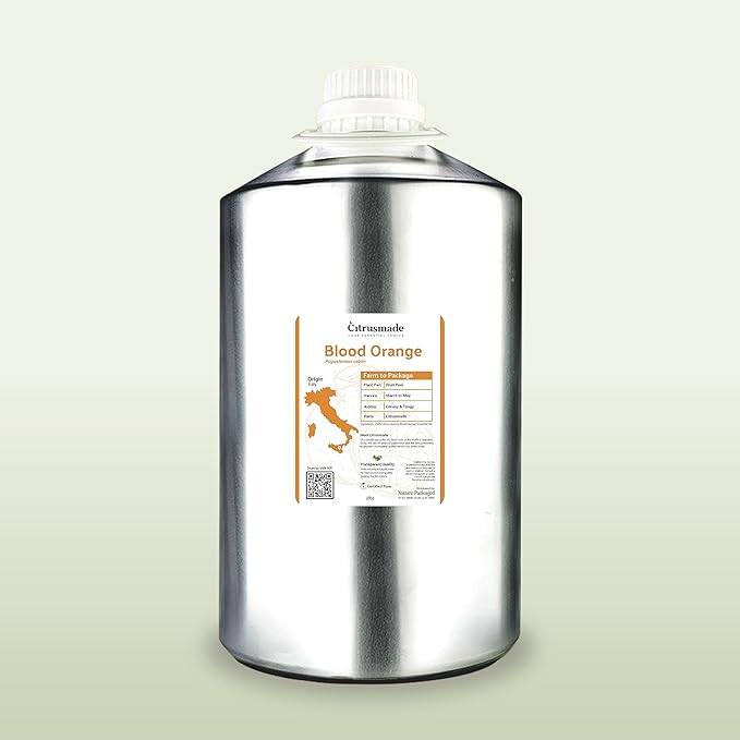 Blood Orange Essential Oil - Direct from Citrusmade in Sicily - Pure Essential Oil for Diffusers and Aromatherapy - Pure Cold-Pressed | 100% Pure Therapeutic Grade (25LBS)