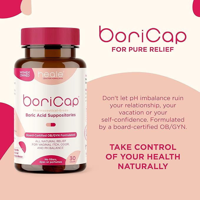 BoriCap - Boric Acid Suppositories 600 mg 90 Capsules