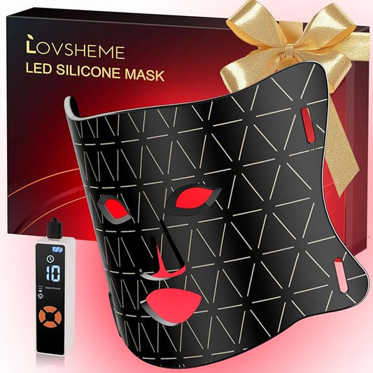 Red Light Therapy for Face, LED 300 LEDs, 3 Modes, 10-Min Auto