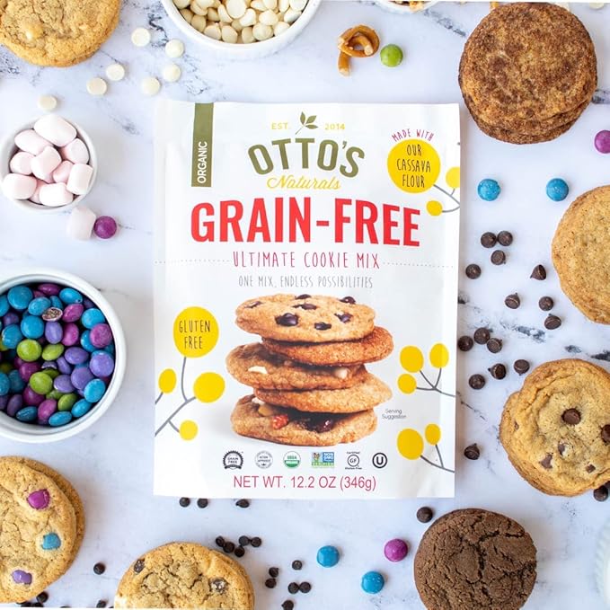 Otto's Naturals Grain-Free Ultimate Cookie Mix, Made with Organic Cassava Flour, Gluten-Free All-Purpose Cookie Mix, Non-GMO Verified - 12.2 Oz Bag (6 Pack)