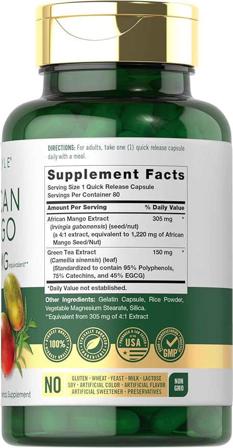 Carlyle African Mango Supplement 1220mg 80 Capsules