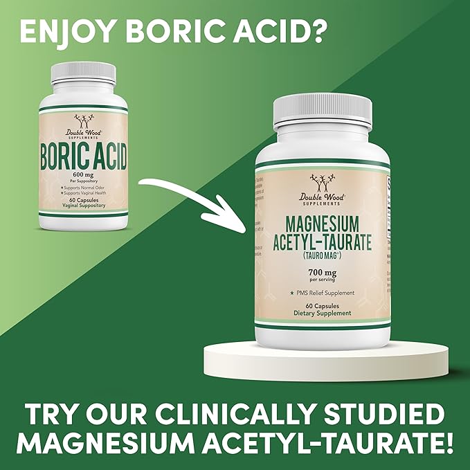 Boric Acid Suppositories (600mg Vaginal Suppository, 60 Count)