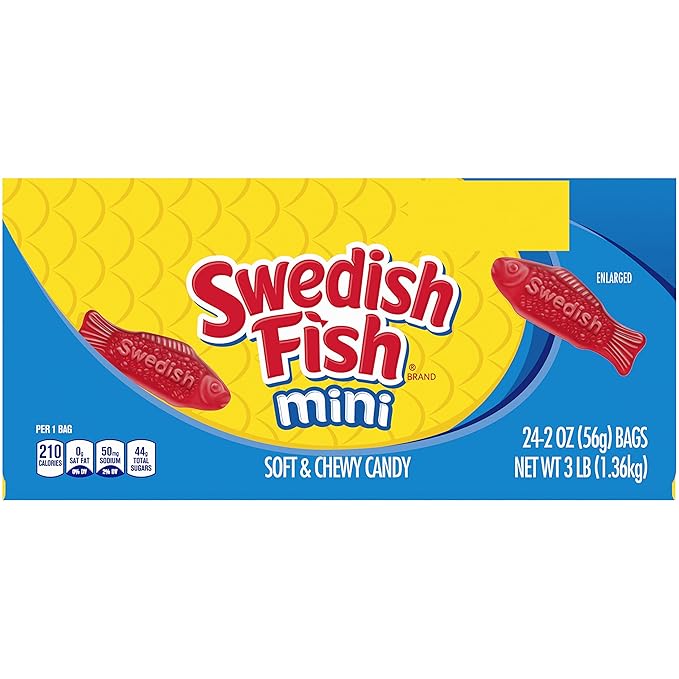 SWEDISH FISH Mini Soft & Chewy Candy, Easter Candy, 24 - 2 oz Bags