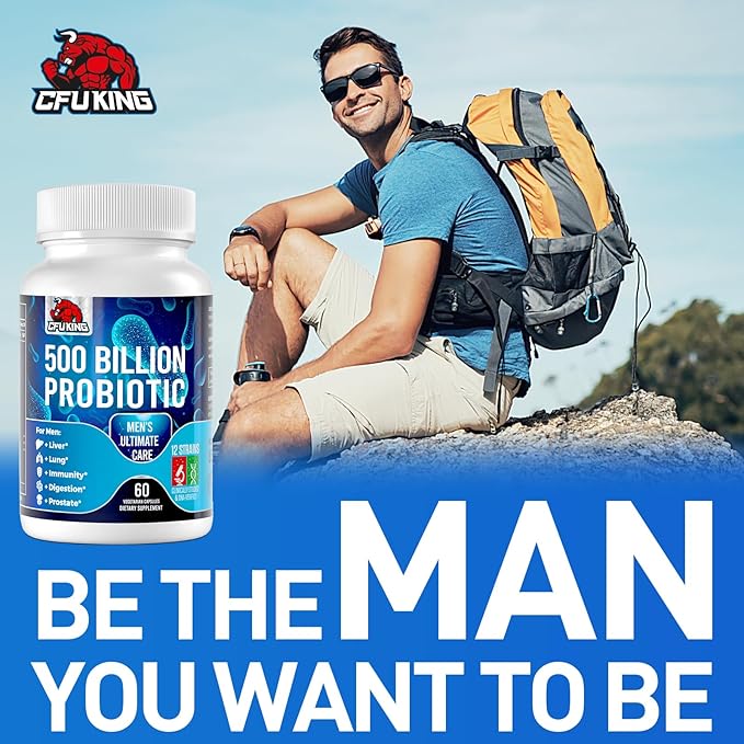 Probiotics for Men, 500 Billion CFU 12 Strains 180 Capsule