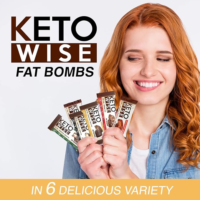 Keto Wise Fat Bombs - Made with Chocolate containing MCT Oil - Low Fat, Low Carb and Keto Friendly Snack - 8g Fat, 2g Net Carbs | Chocolate Covered Caramels, 2 Count (Pack of 16)