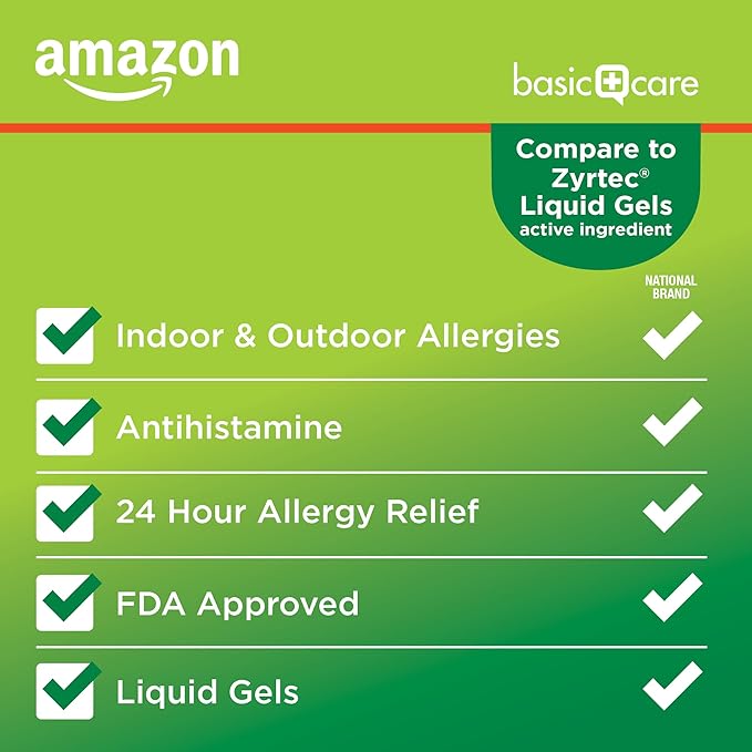 Amazon Basic Care All Day Allergy 24 Hour 10 mg, 40 Count 2)