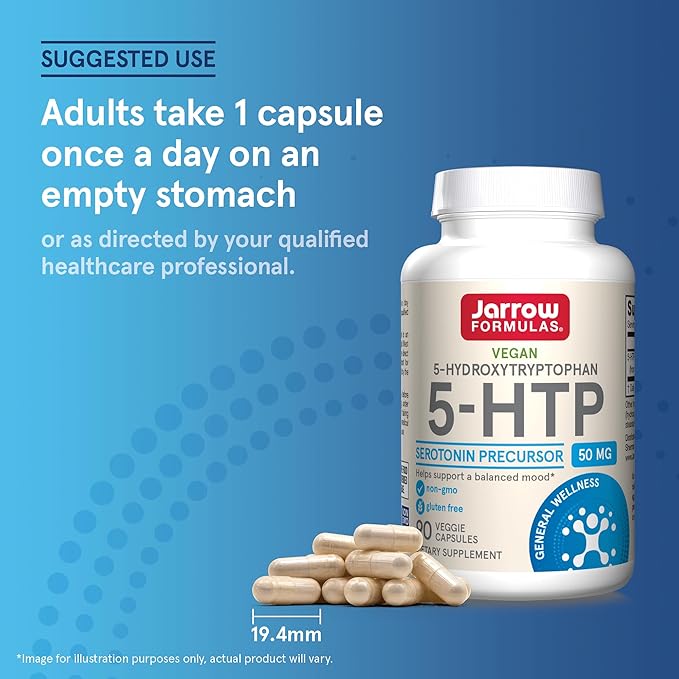 Jarrow Formulas 5-HTP, 100 mg, Serotonin 90 Veggie 90 Day