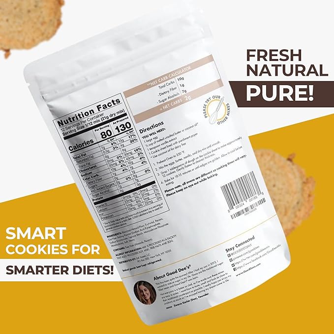 Good Dee's Butter Pecan Cookie Mix I Keto Baking Mix I Sugar Free, Diary Free, Gluten Free, Soy Free, Low Carb Cookie Mix I Diabetic and Atkins Friendly - 2g Net Carbs