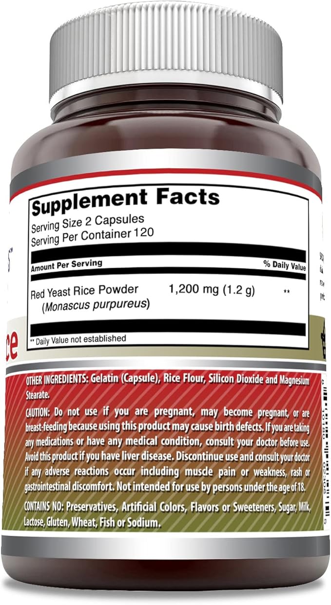 Amazing Formulas Red Yeast Rice 1200mg 240 Capsules
