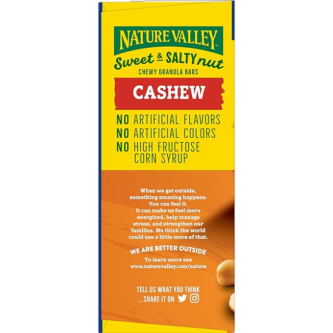 Nature Valley Granola Bars, Sweet and Salty Nut, Cashew, 12 ct, 14.4 OZ