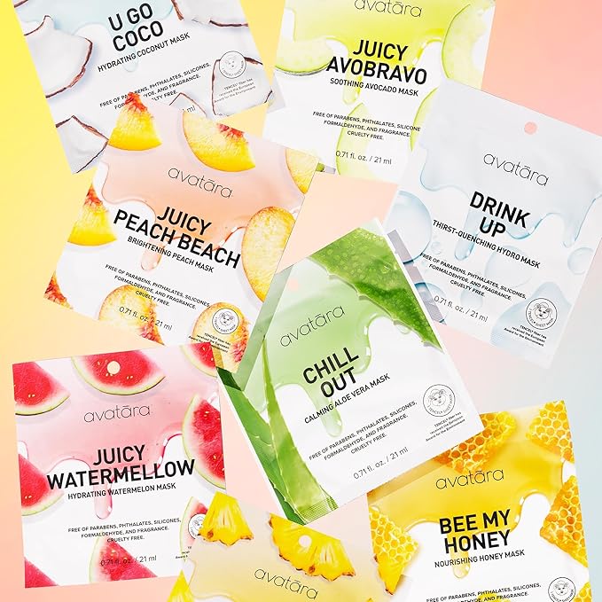 Avatara Sheet Mask Set, Facial Mask 10, Face 10 Pack