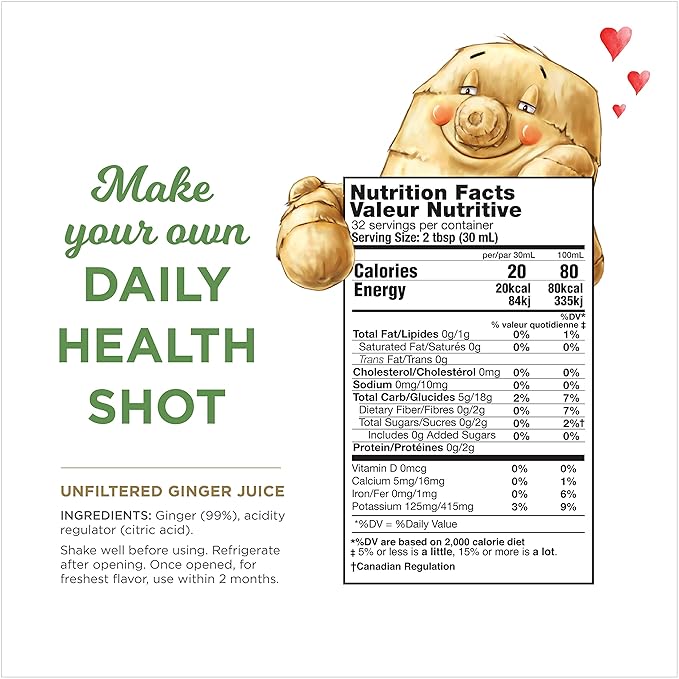 Ginger Juice, 99% Pure Ginger Juice by The Ginger People – Original Flavor and Premium Quality Ginger Juice, 32 Fl Oz Bottle – Pack of 1