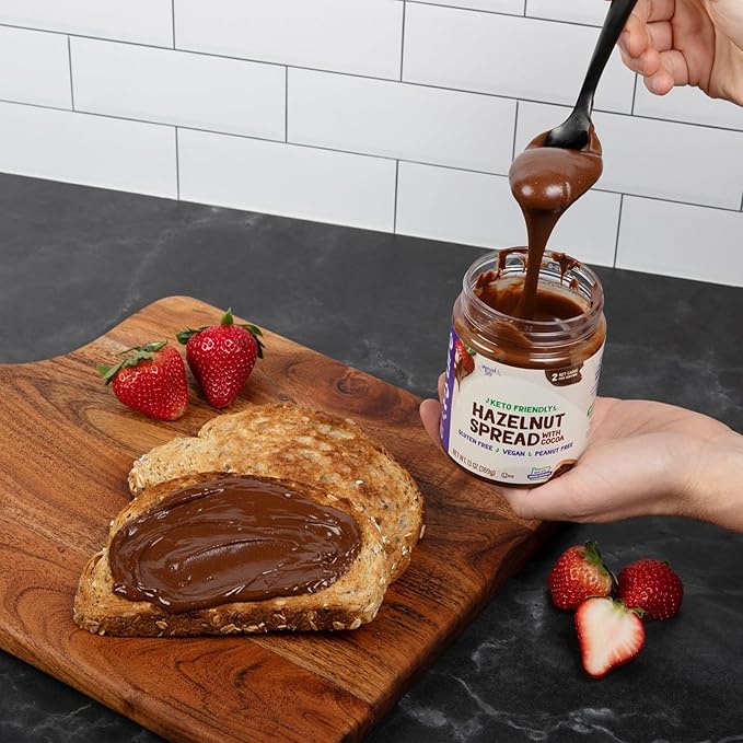 Pyure Hazelnut Spread with Cocoa 2 Net Carbs Keto Snack Gluten-Free, Peanut Free, Plant-Based Hazelnut Spread for Vegan Keto Friendly Food 13oz