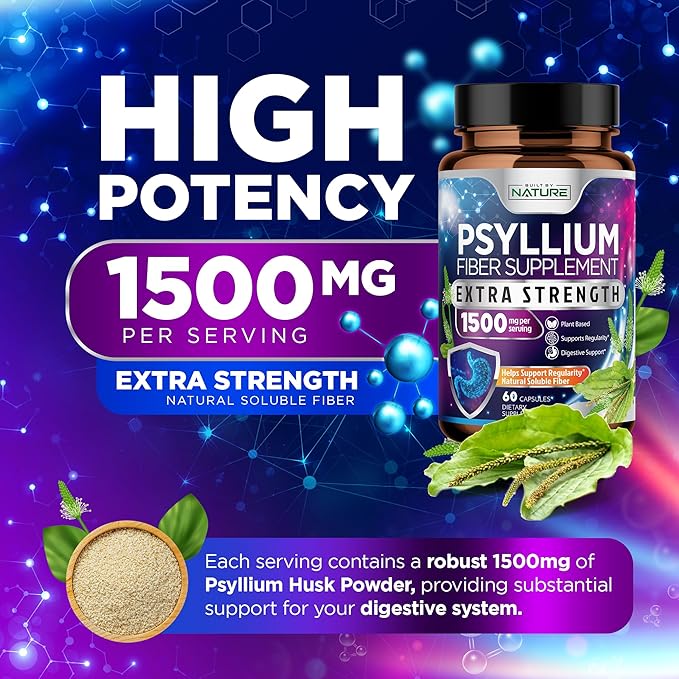 Psyllium Husk Capsules 1500mg 60 Capsules